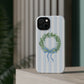 Floral Wreath Magnetic Impact Case — Blue Striped Protective Phone Case