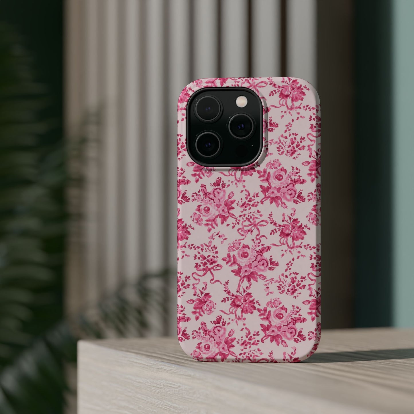 Pink Floral Magnetic Impact-Resistant Phone Case