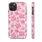 Pink Vintage Floral Tough Phone Case — Protective iPhone Cover