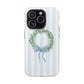 Floral Wreath Magnetic Impact Case — Blue Striped Protective Phone Case