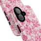 Pink Vintage Floral Tough Phone Case — Protective iPhone Cover