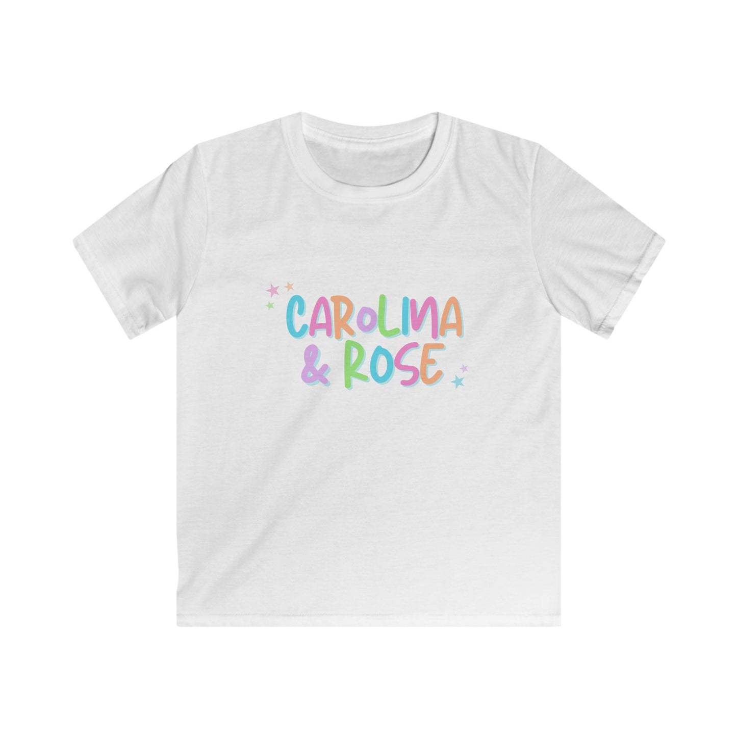 Personalized Kids T-Shirt — "Carolina & Rose" Pastel Name Tee