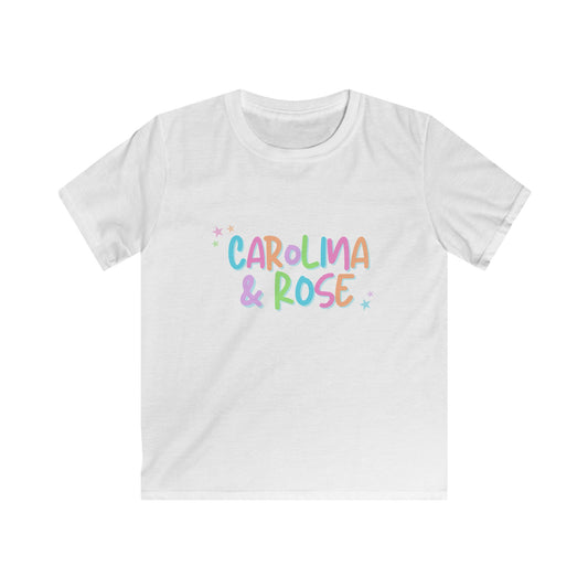 Personalized Kids T-Shirt — "Carolina & Rose" Pastel Name Tee