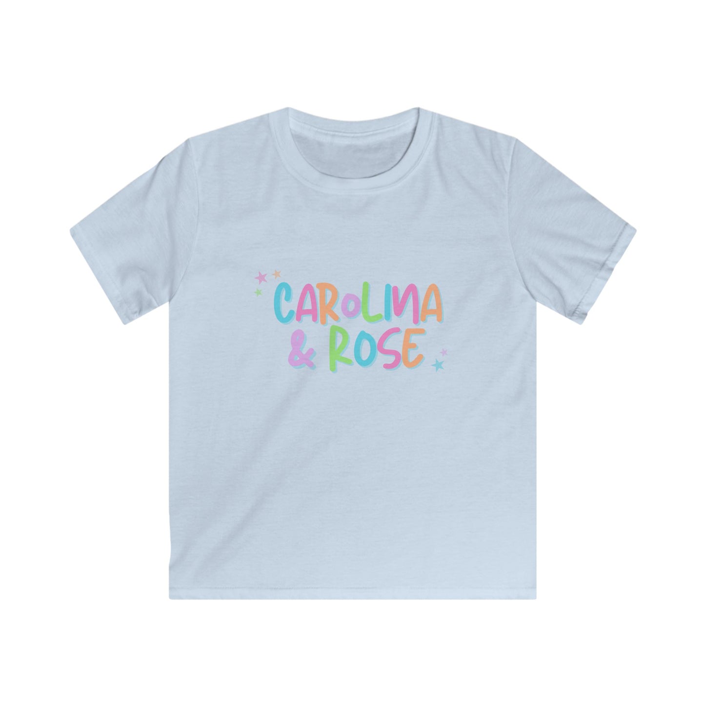 Personalized Kids T-Shirt — "Carolina & Rose" Pastel Name Tee