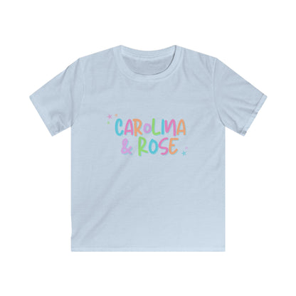 Personalized Kids T-Shirt — "Carolina & Rose" Pastel Name Tee