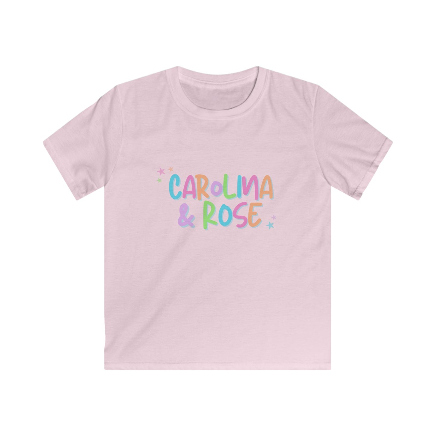 Personalized Kids T-Shirt — "Carolina & Rose" Pastel Name Tee