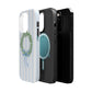 Floral Wreath Magnetic Impact Case — Blue Striped Protective Phone Case