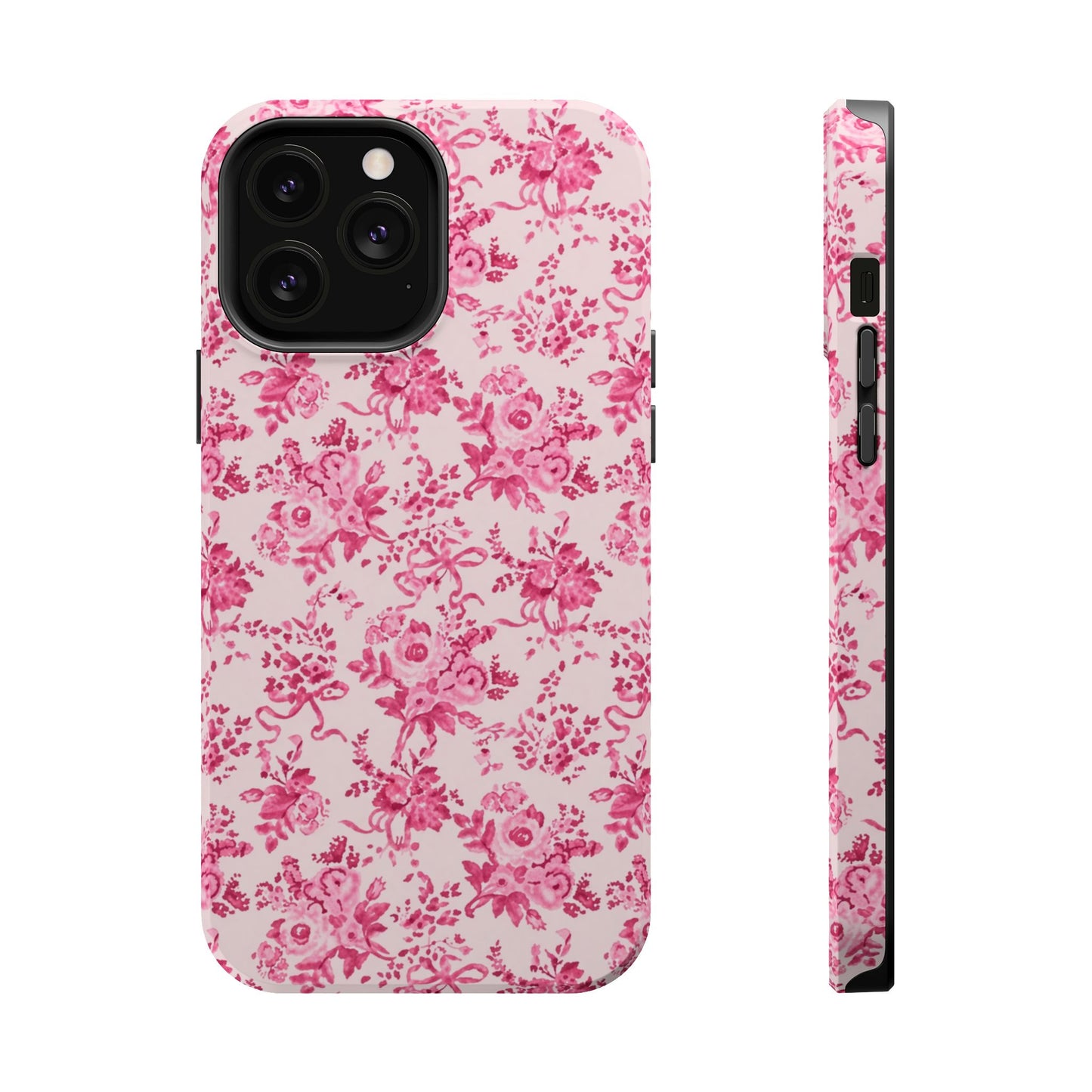 Pink Floral Magnetic Impact-Resistant Phone Case