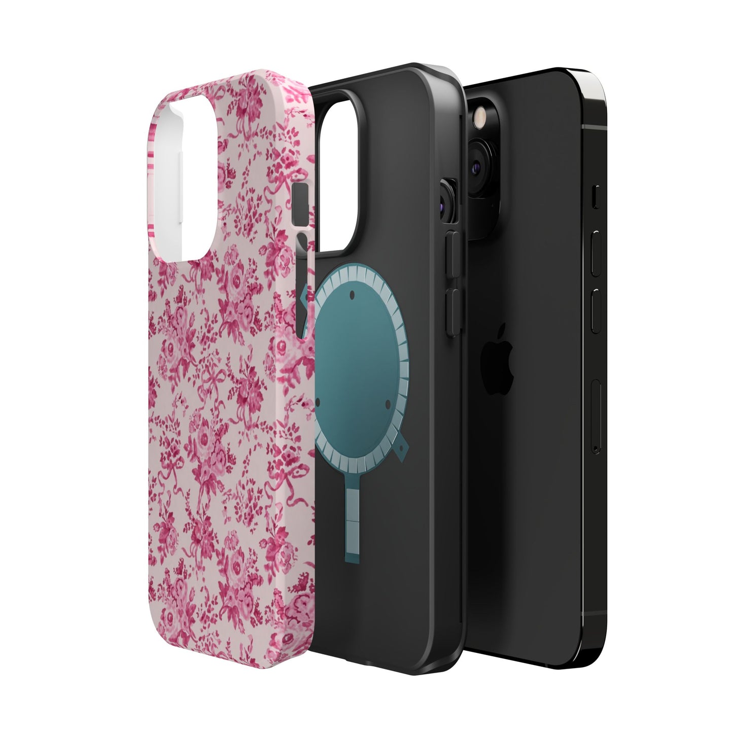 Pink Floral Magnetic Impact-Resistant Phone Case