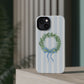 Floral Wreath Magnetic Impact Case — Blue Striped Protective Phone Case