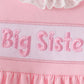 Pink big sister embroidery ruffle pants set