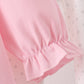 Pink big sister embroidery ruffle pants set