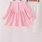 Pink big sister embroidery ruffle pants set