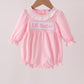 Pink Lil sister embroidery ruffle bubble