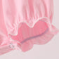 Pink Lil sister embroidery ruffle bubble