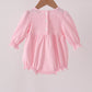 Pink Lil sister embroidery ruffle bubble