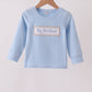 Blue big brother embroidery top