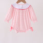 Pink Stripe Princess Embroidery Bubble
