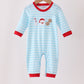 Blue Milk Santa Cookies Stripe Romper