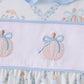 Blue pumpkin embroidery ruffle pants set