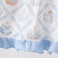 Blue pumpkin embroidery ruffle dress