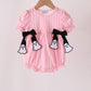 Pink ghost applique stripe bubble