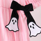 Pink ghost applique stripe bubble