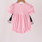 Pink ghost applique stripe bubble