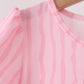 Pink ghost applique stripe dress