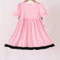 Pink ghost applique stripe dress