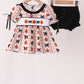Pumpkin bow embroidery ruffle bloomer set