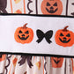 Pumpkin bow embroidery ruffle bloomer set