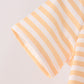 Pumpkin embroidery stripe top