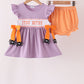 Purple spider smocked ruffle bloomer set