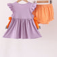 Purple spider smocked ruffle bloomer set