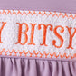 Purple spider smocked ruffle pants set