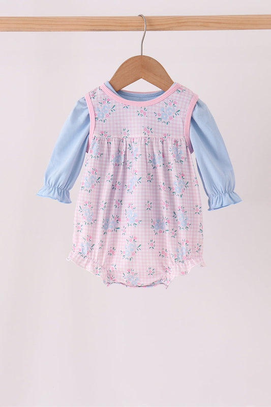 Pink floral bow 2pc bubble set