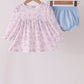 Pink floral bow bloomer set
