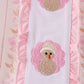 Pink floral turkey embroidery ruffle bubble