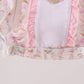 Pink floral turkey embroidery ruffle bubble