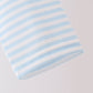 Blue turkey embroidery stripe top