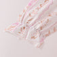 Pink floral turkey embroidery ruffle pants set