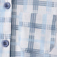Blue plaid button down shirt