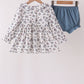 Teal floral smocked bloomer set