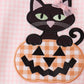 Pink cats Jack-O-Lantern applique ruffle pants set