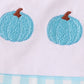 Blue pumpkin embroidery gingham jonjon