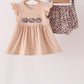 Leopard pumpkin applique bloomer set