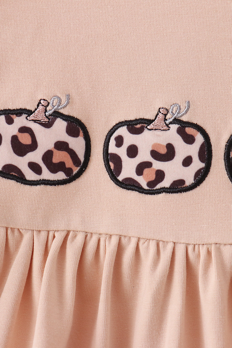 Leopard pumpkin applique bloomer set