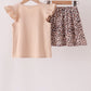 Leopard pumpkin applique skorts set
