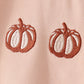 Leopard pumpkin embroidery top